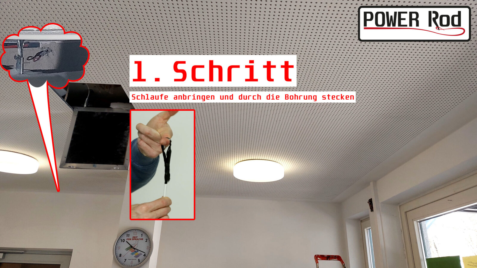POWER Rod Anwendungsbeispiel Decke Schritt 1