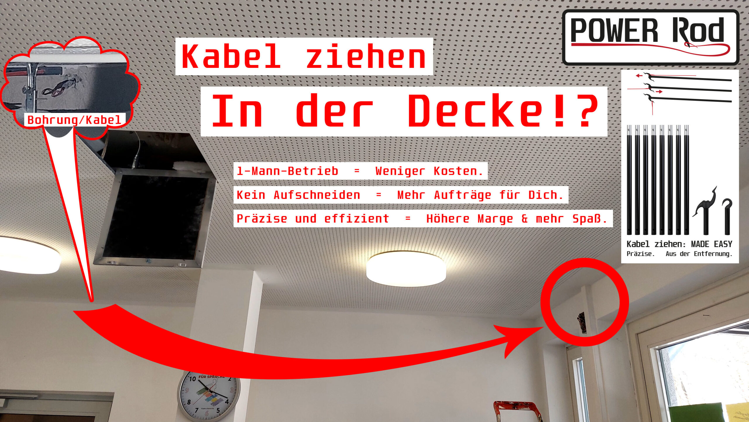 POWER Rod Anwendungsbeispiel Decke